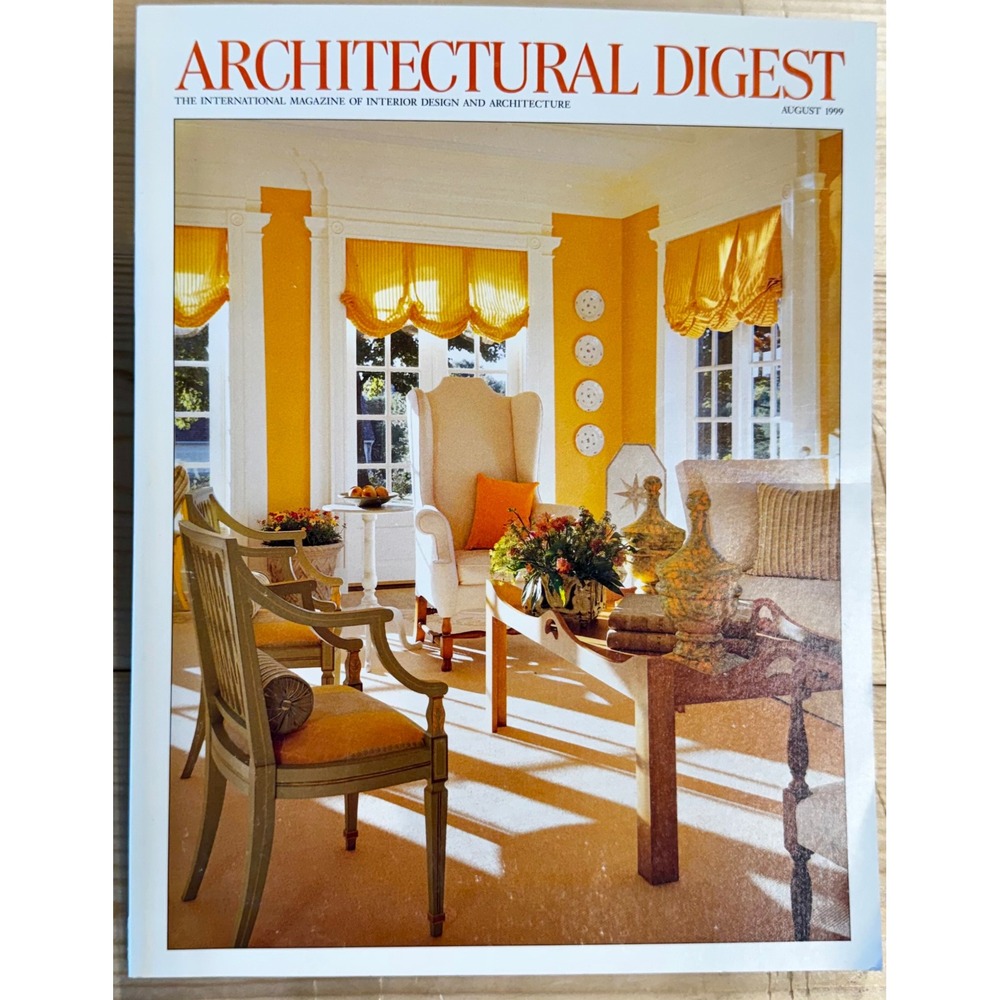Architectural Digest August 1999 Vintage Interior Design Architecture Magazine